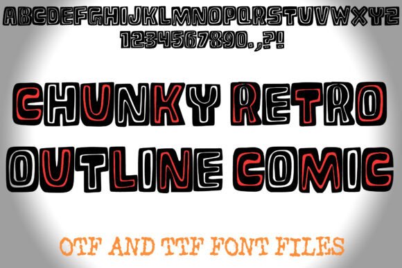 Chunky Retro Outline Comic: A Bold Display Font for Editorial Layouts